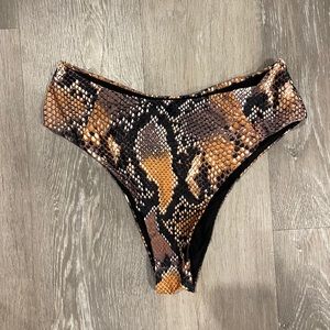 High Waisted Snake Skin Bikini Bottoms
